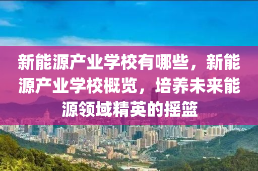 新能源产业学校有哪些，新能源产业学校概览，培养未来能源领域精英的摇篮