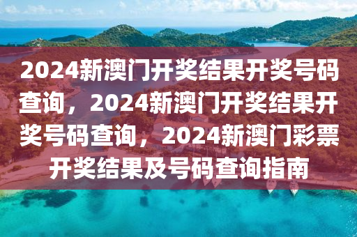 2024新澳门开奖结果开奖号码查询，2024新澳门开奖结果开奖号码查询，2024新澳门彩票开奖结果及号码查询指南