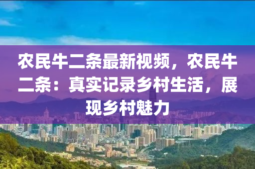 农民牛二条最新视频，农民牛二条：真实记录乡村生活，展现乡村魅力