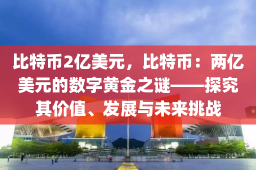 比特币2亿美元，比特币：两亿美元的数字黄金之谜——探究其价值、发展与未来挑战