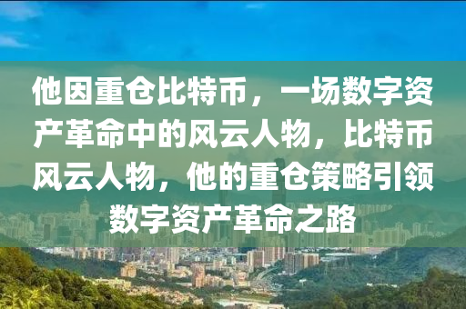 他因重仓比特币，一场数字资产革命中的风云人物，比特币风云人物，他的重仓策略引领数字资产革命之路