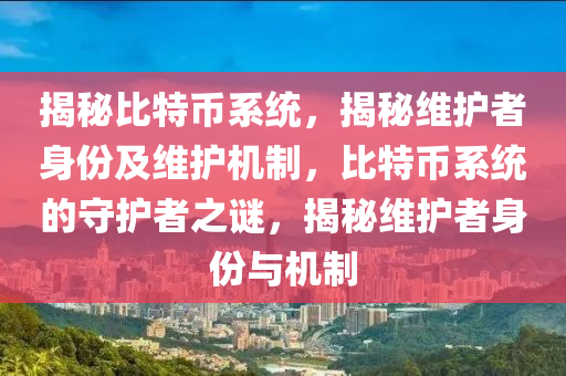 揭秘比特币系统，揭秘维护者身份及维护机制，比特币系统的守护者之谜，揭秘维护者身份与机制