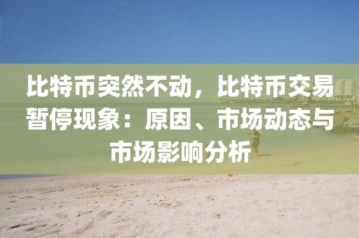 比特币突然不动，比特币交易暂停现象：原因、市场动态与市场影响分析