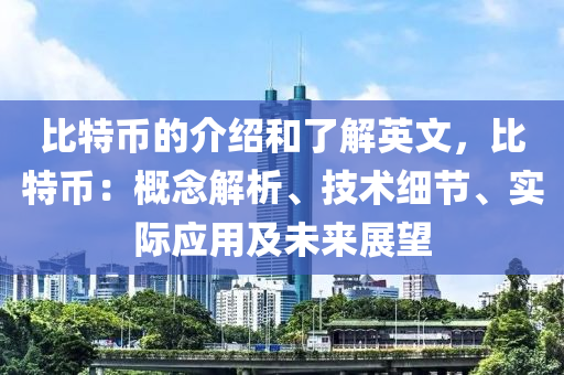 比特币的介绍和了解英文，比特币：概念解析、技术细节、实际应用及未来展望