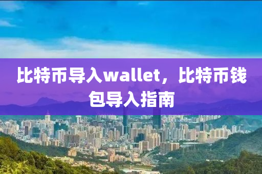 比特币导入wallet，比特币钱包导入指南