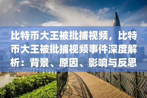 比特币大王被批捕视频，比特币大王被批捕视频事件深度解析：背景、原因、影响与反思