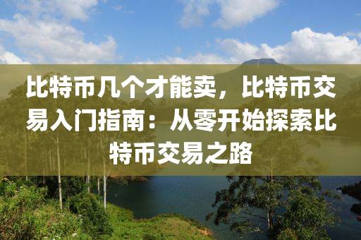 比特币几个才能卖，比特币交易入门指南：从零开始探索比特币交易之路