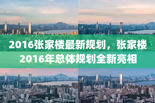 2016张家楼最新规划，张家楼2016年总体规划全新亮相