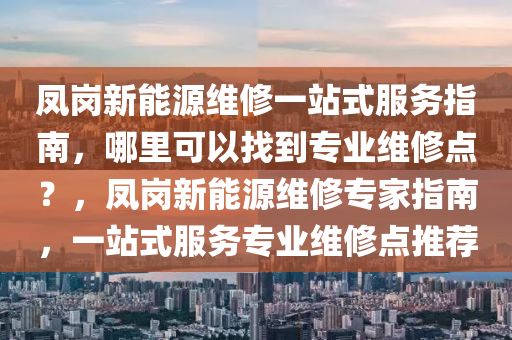 凤岗新能源维修一站式服务指南，哪里可以找到专业维修点？，凤岗新能源维修专家指南，一站式服务专业维修点推荐