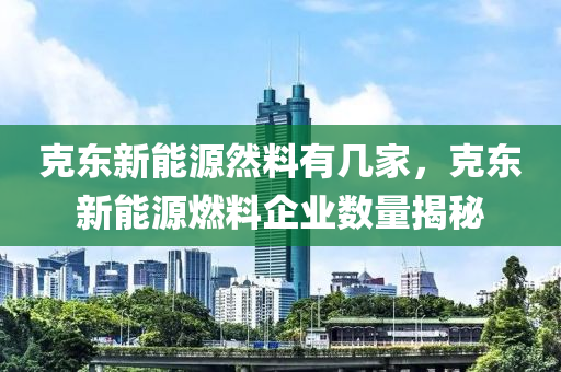 克东新能源然料有几家，克东新能源燃料企业数量揭秘