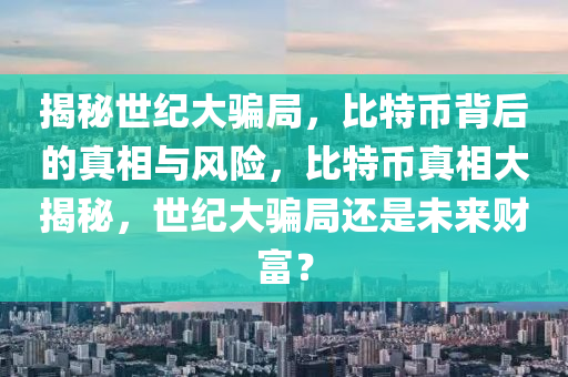 揭秘世纪大骗局，比特币背后的真相与风险，比特币真相大揭秘，世纪大骗局还是未来财富？