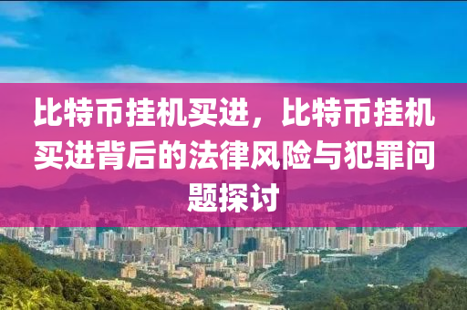 比特币挂机买进，比特币挂机买进背后的法律风险与犯罪问题探讨