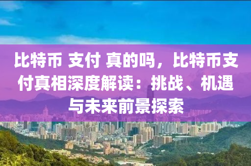 比特币 支付 真的吗，比特币支付真相深度解读：挑战、机遇与未来前景探索