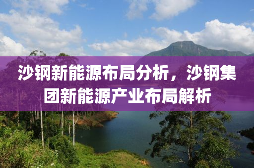 沙钢新能源布局分析，沙钢集团新能源产业布局解析