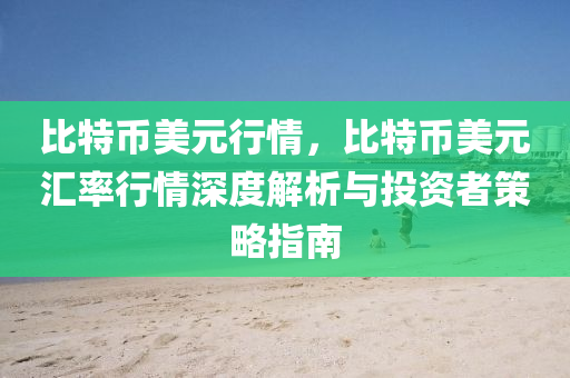 比特币美元行情，比特币美元汇率行情深度解析与投资者策略指南