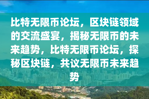 比特无限币论坛，区块链领域的交流盛宴，揭秘无限币的未来趋势，比特无限币论坛，探秘区块链，共议无限币未来趋势