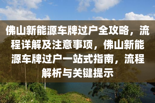 佛山新能源车牌过户全攻略，流程详解及注意事项，佛山新能源车牌过户一站式指南，流程解析与关键提示