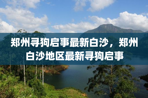 郑州寻狗启事最新白沙，郑州白沙地区最新寻狗启事