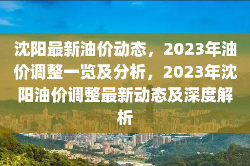 沈阳最新油价动态，2023年油价调整一览及分析，2023年沈阳油价调整最新动态及深度解析