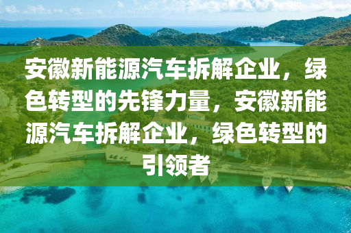 安徽新能源汽车拆解企业，绿色转型的先锋力量，安徽新能源汽车拆解企业，绿色转型的引领者