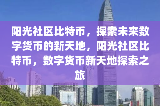 阳光社区比特币，探索未来数字货币的新天地，阳光社区比特币，数字货币新天地探索之旅