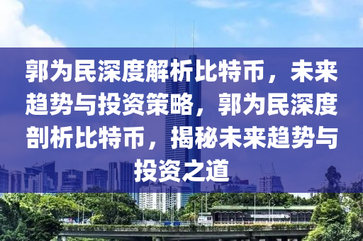 郭为民深度解析比特币，未来趋势与投资策略，郭为民深度剖析比特币，揭秘未来趋势与投资之道