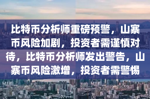 比特币分析师重磅预警，山寨币风险加剧，投资者需谨慎对待，比特币分析师发出警告，山寨币风险激增，投资者需警惕