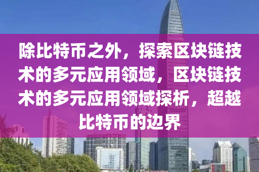 除比特币之外，探索区块链技术的多元应用领域，区块链技术的多元应用领域探析，超越比特币的边界