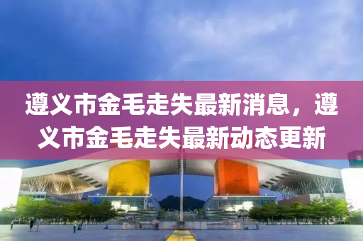 遵义市金毛走失最新消息，遵义市金毛走失最新动态更新