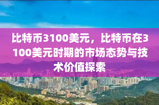 比特币3100美元，比特币在3100美元时期的市场态势与技术价值探索