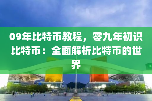 09年比特币教程，零九年初识比特币：全面解析比特币的世界