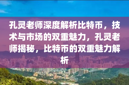 孔灵老师深度解析比特币，技术与市场的双重魅力，孔灵老师揭秘，比特币的双重魅力解析