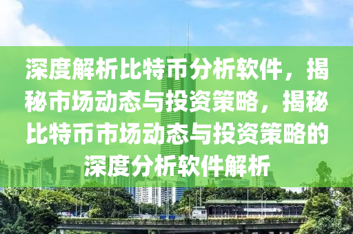 深度解析比特币分析软件，揭秘市场动态与投资策略，揭秘比特币市场动态与投资策略的深度分析软件解析