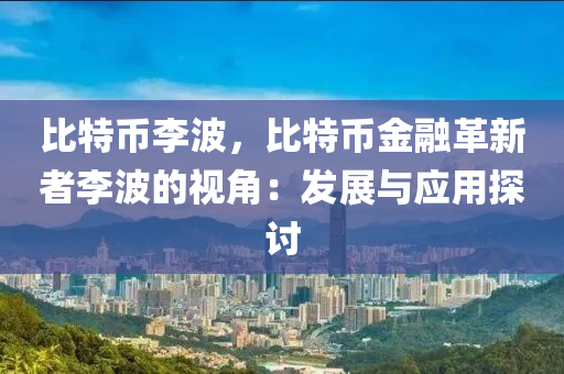 比特币李波，比特币金融革新者李波的视角：发展与应用探讨