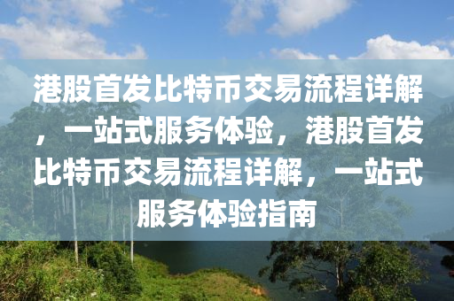 港股首发比特币交易流程详解，一站式服务体验，港股首发比特币交易流程详解，一站式服务体验指南