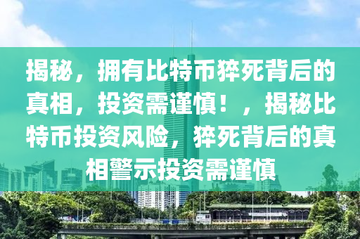 揭秘，拥有比特币猝死背后的真相，投资需谨慎！，揭秘比特币投资风险，猝死背后的真相警示投资需谨慎