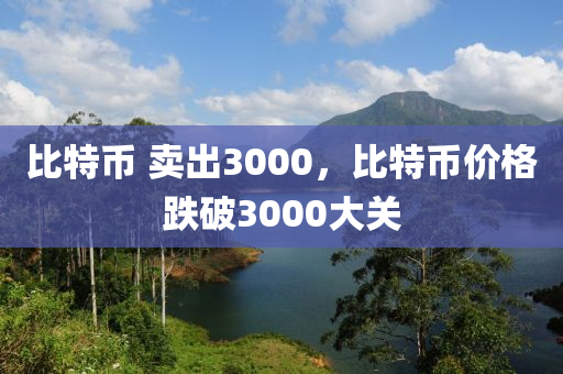 比特币 卖出3000，比特币价格跌破3000大关