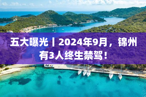 五大曝光丨2024年9月，锦州有3人终生禁驾！