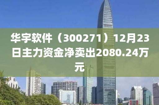 华宇软件（300271）12月23日主力资金净卖出2080.24万元