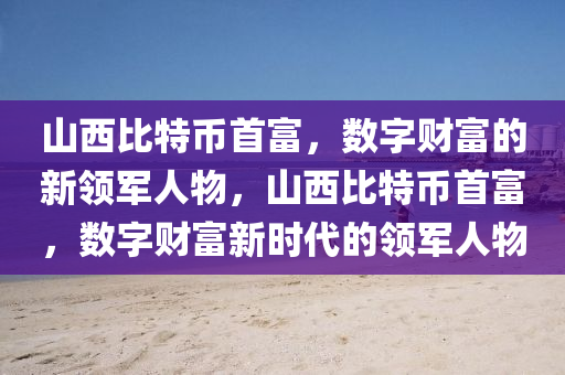 山西比特币首富，数字财富的新领军人物，山西比特币首富，数字财富新时代的领军人物