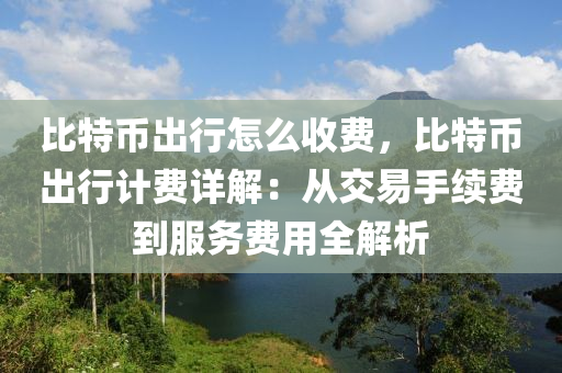 比特币出行怎么收费，比特币出行计费详解：从交易手续费到服务费用全解析