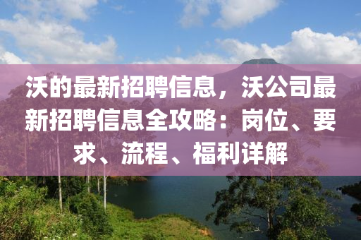 沃的最新招聘信息，沃公司最新招聘信息全攻略：岗位、要求、流程、福利详解