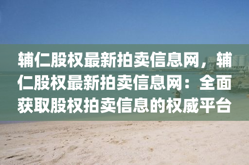 辅仁股权最新拍卖信息网，辅仁股权最新拍卖信息网：全面获取股权拍卖信息的权威平台