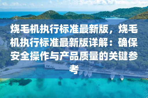 烧毛机执行标准最新版，烧毛机执行标准最新版详解：确保安全操作与产品质量的关键参考