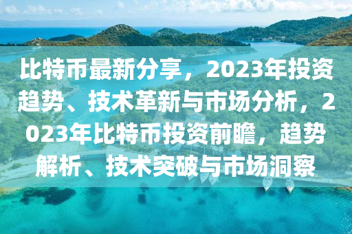 比特币最新分享，2023年投资趋势、技术革新与市场分析，2023年比特币投资前瞻，趋势解析、技术突破与市场洞察