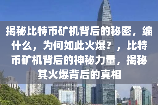 揭秘比特币矿机背后的秘密，编什么，为何如此火爆？，比特币矿机背后的神秘力量，揭秘其火爆背后的真相