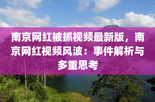 南京网红被抓视频最新版，南京网红视频风波：事件解析与多重思考