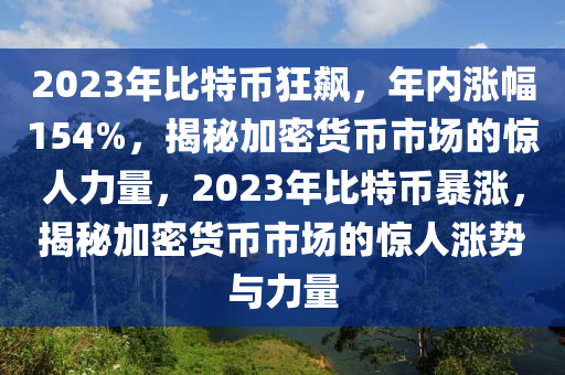 2023年比特币狂飙，年内涨幅154%，揭秘加密货币市场的惊人力量，2023年比特币暴涨，揭秘加密货币市场的惊人涨势与力量