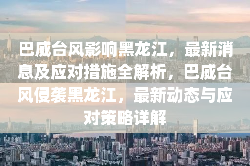 巴威台风影响黑龙江，最新消息及应对措施全解析，巴威台风侵袭黑龙江，最新动态与应对策略详解