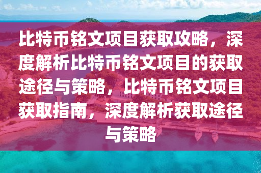 比特币铭文项目获取攻略，深度解析比特币铭文项目的获取途径与策略，比特币铭文项目获取指南，深度解析获取途径与策略